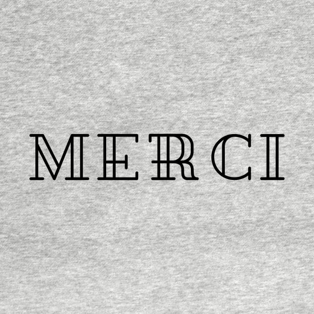 Merci Thank you French grateful Thanks minimalist design by From Mars